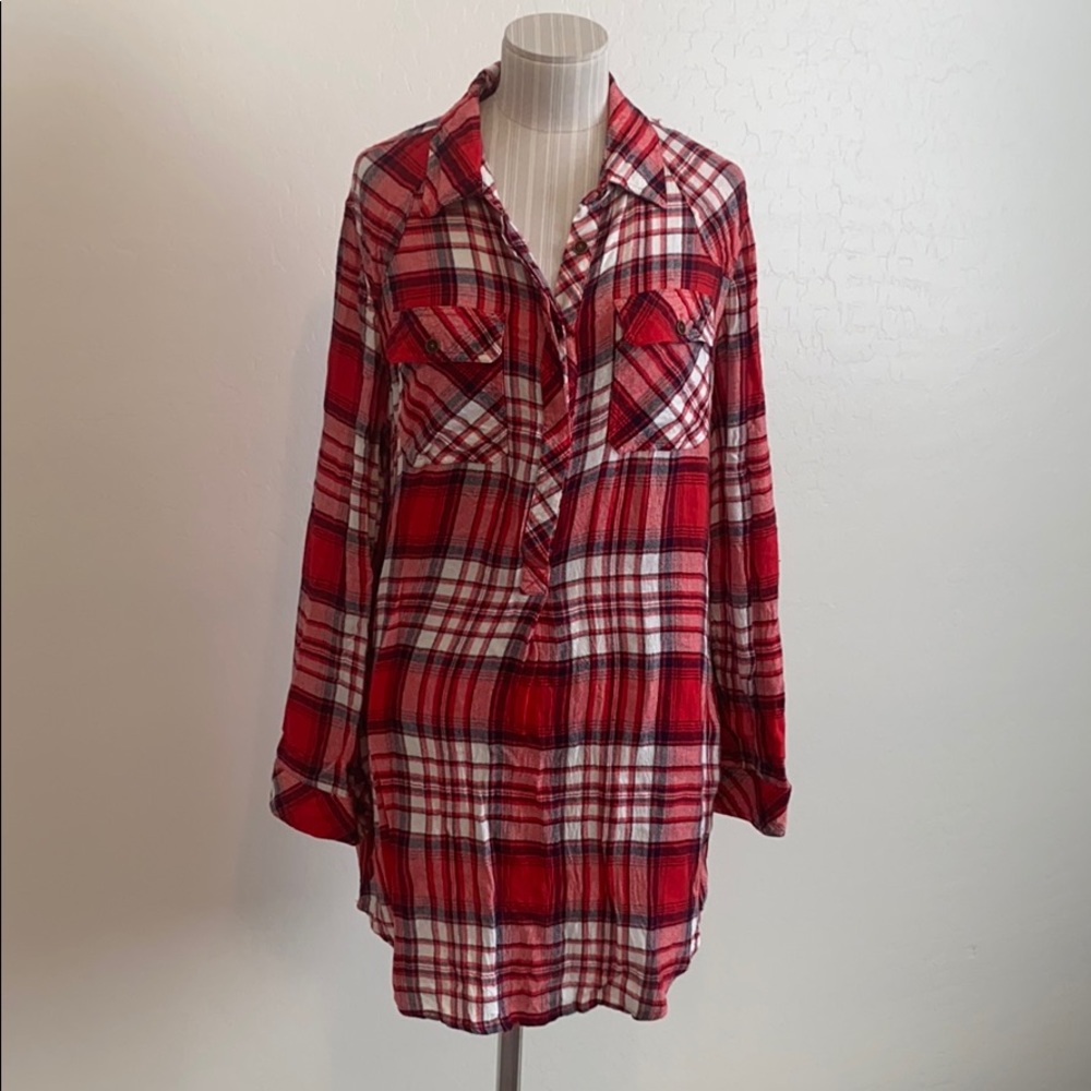 Ash & Ember T-Shirt Style Plaid Dress
